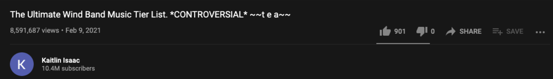 The title slide of the Tier List assignment, styled to look like a YouTube channel page