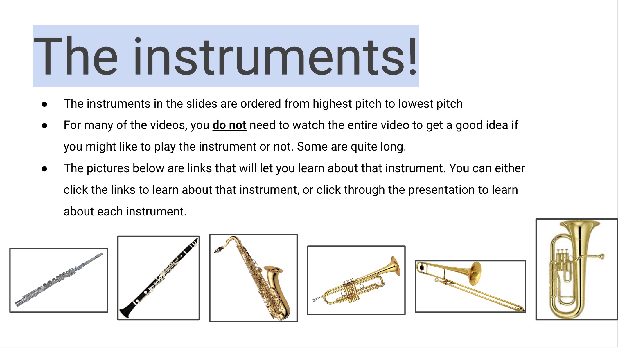 Thumbnail for Instrument Exploration and Selection